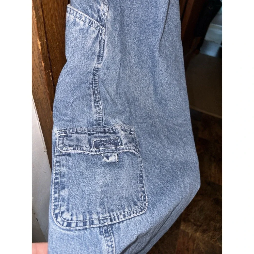 Vintage LA Blues Y2K Denim Bib Overalls Women's Size M Multi Mini Front Pockets